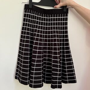 Black and White Knit Geometric Skirt